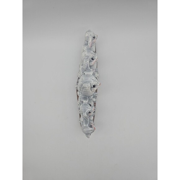 Vintage Nowells Inc Row Of Bunnies Ceramic Hand Painted Figure 1993 - Picture 5 of 12